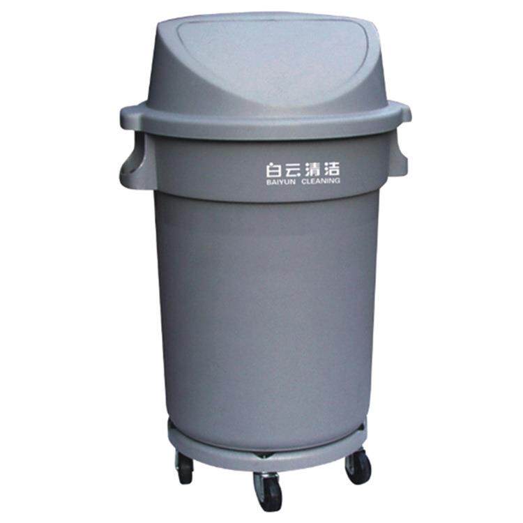 圆形垃有圾桶0100120L加厚塑料环卫垃圾8AL581648筒带轮盖垃圾箱
