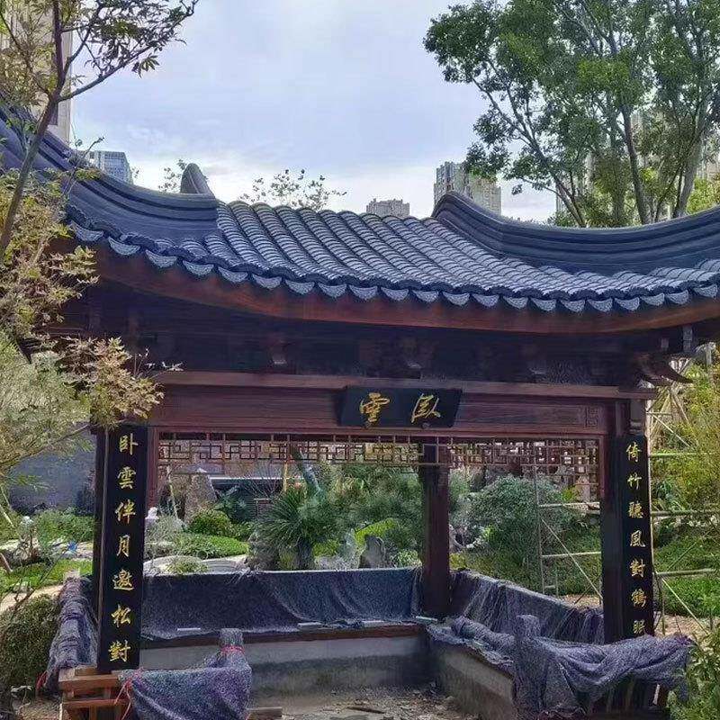 度假山庄门村楼仿古木村牌坊建牌楼凉亭实木防腐屋防腐实木凉983