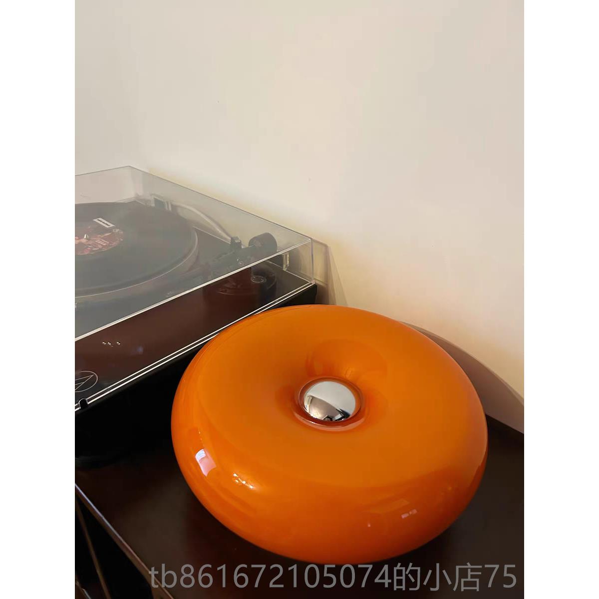 高档红中古旺ins布利甜甜圈台灯壁灯卧室触摸橘豪色包斯床网头氛图片