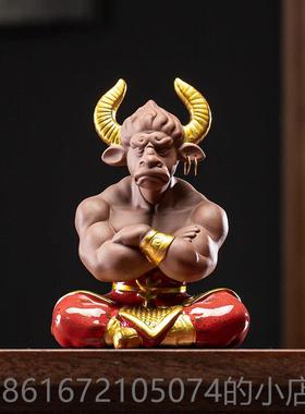 高档创意牛年吉祥物摆件招财玄关公办室桌柜面客厅家居电酒柜视装
