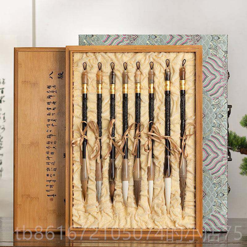 高档山莲湖笔，功，笔立，毛笔套装礼盒，初学者，专用书法狼毛软,文具电教/文化用品/商务用品,毛笔,淘宝优惠券,粉丝福利购,淘宝优惠卷