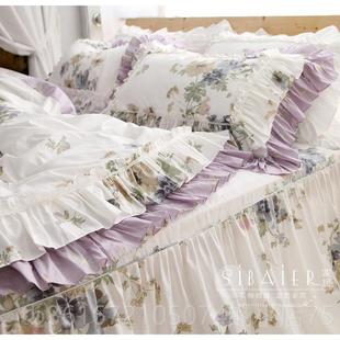 高档韩式田床园主风四公季款荷叶边全棉用纯棉床裙款上品被套四件