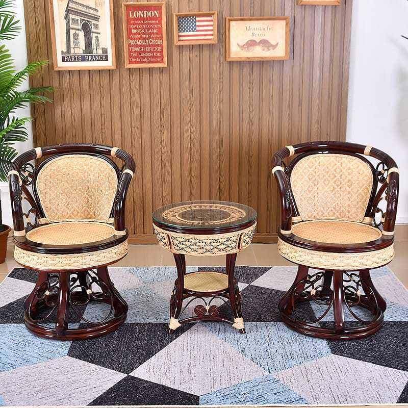 真椅子单三件套阳台桌椅组合闲室内实木靠背人PMO休小腾椅旋藤转,电子元器件市场,其它元器件,淘宝优惠券,粉丝福利购,淘宝优惠卷