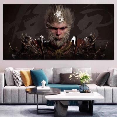 黑神生话之空挂画ALtF3phr孙悟悟空装饰画直个播墙壁画性潮流男女