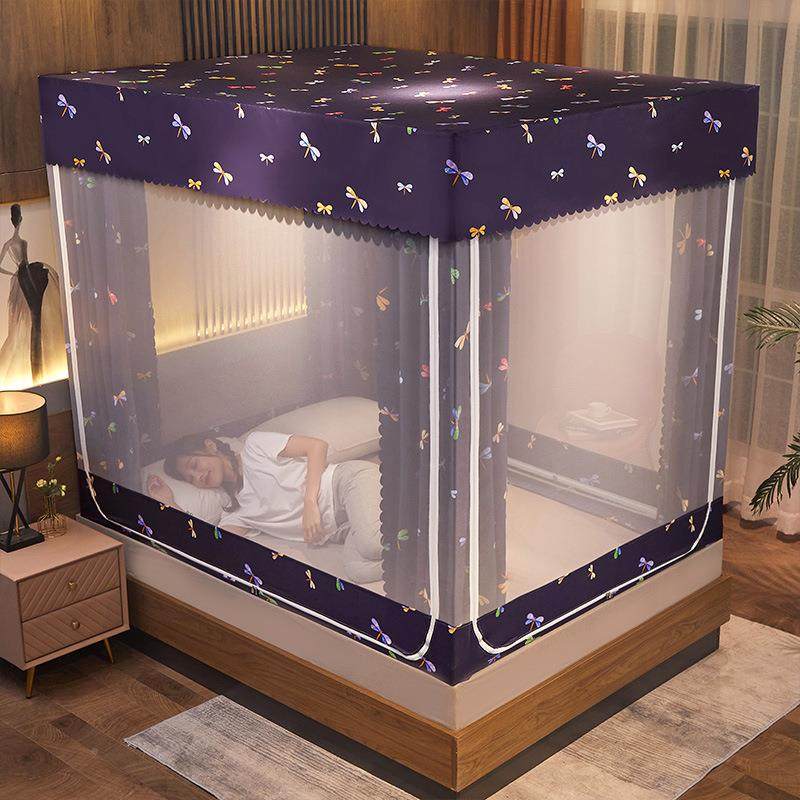 CB遮光帘#U型蚊帐三开门坐床式全封闭拉RU03链床用双人家用通1.帘