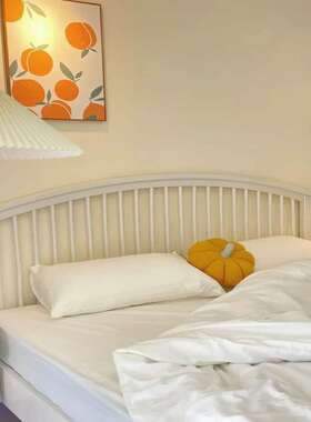 北欧白色全实木床现代简约奶油风格1.8米双人床1.5主卧公主储物床