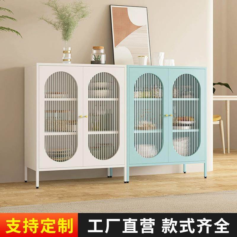 北欧轻奢铁艺餐边柜家居收纳柜客简约现代柜多层铁皮柜厨房餐边柜