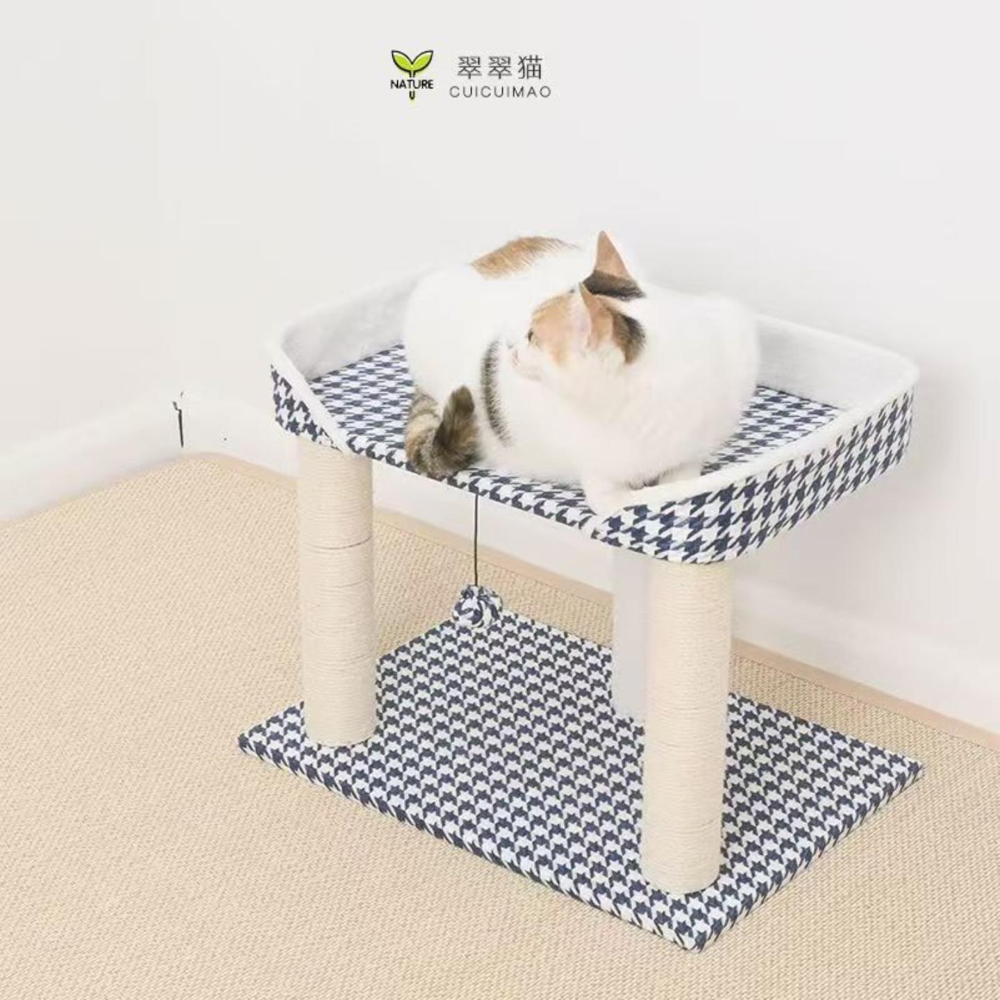 网红千鸟格猫爬架猫窝大床猫树