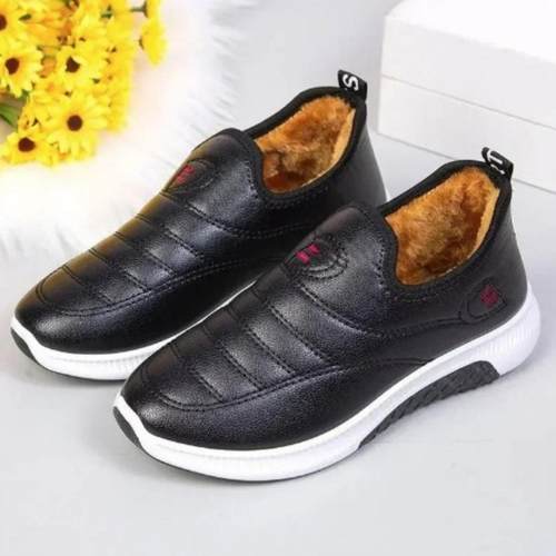 秋冬老北京棉鞋女皮面防水加绒