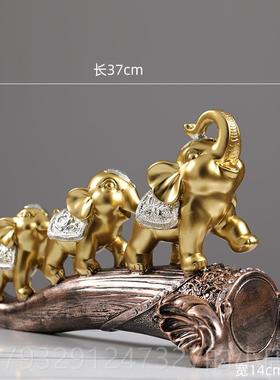 高档招财三小象美电柜视摆件创意办公室品桌书柜子式装饰酒柜客厅