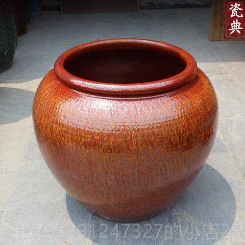 高档景德镇手工粗陶鱼缸特大号缸水陶瓷50斤100斤酒缸落干燥枝花