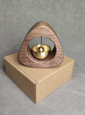 高档原创实木新中静心铃治铛愈式解压创意礼物简约公办桌工位摆件