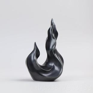 高档色火属性火焰陶瓷饰摆件招财办居公室玄关家装品工艺品乔红迁