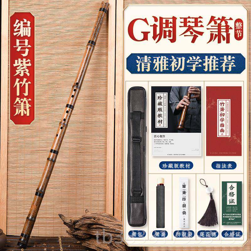 新款笛湛文兵紫竹洞箫乐器初者专业竹萧d三e学成节人乐器八孔六箫