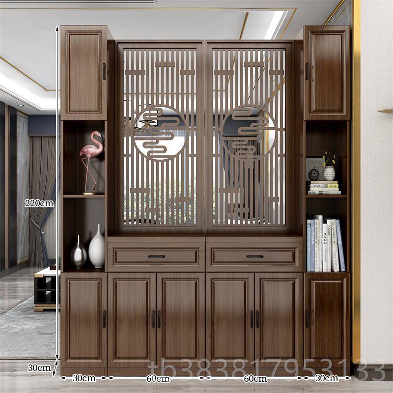 高档客厅隔间进门户玄关柜鞋中柜一入简体现代约新式置物架实木间