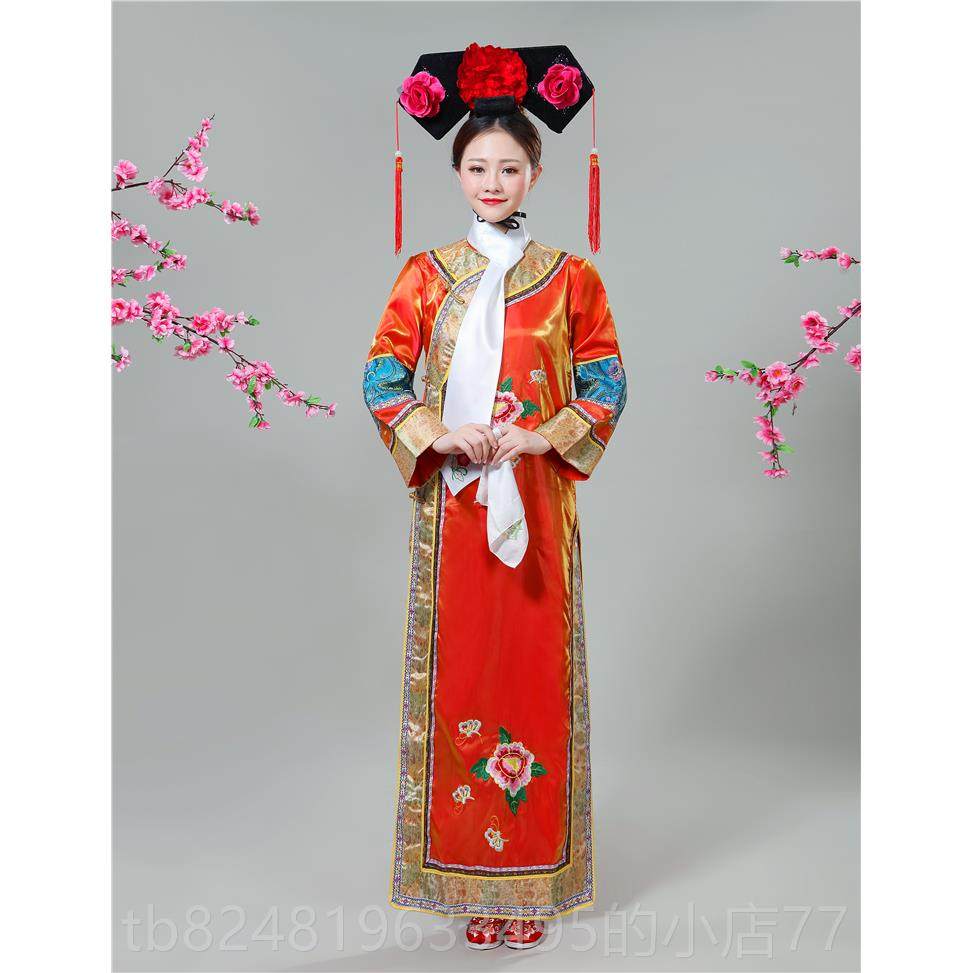 高档清朝古格格服装满族服女古代宫女娘装娘嬷旗嬷宫出廷甄嬛传演