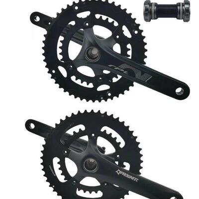 Prowheel浩盟公路车中空一体牙盘91011速铝合金曲柄中轴421/521