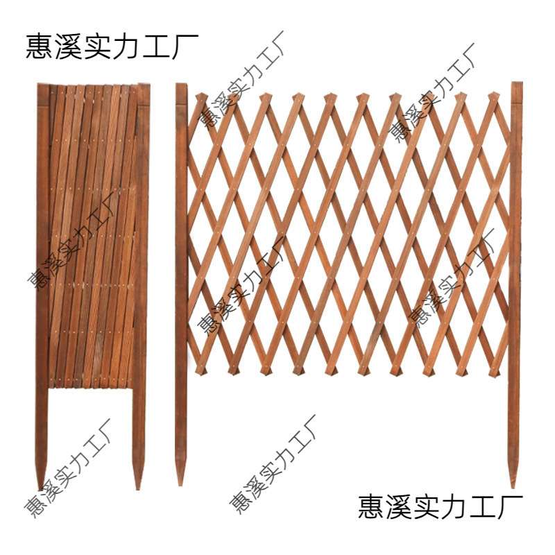 户外防腐木栅栏花园围栏庭院装饰隔断伸缩爬藤架菜园篱笆围墙护栏