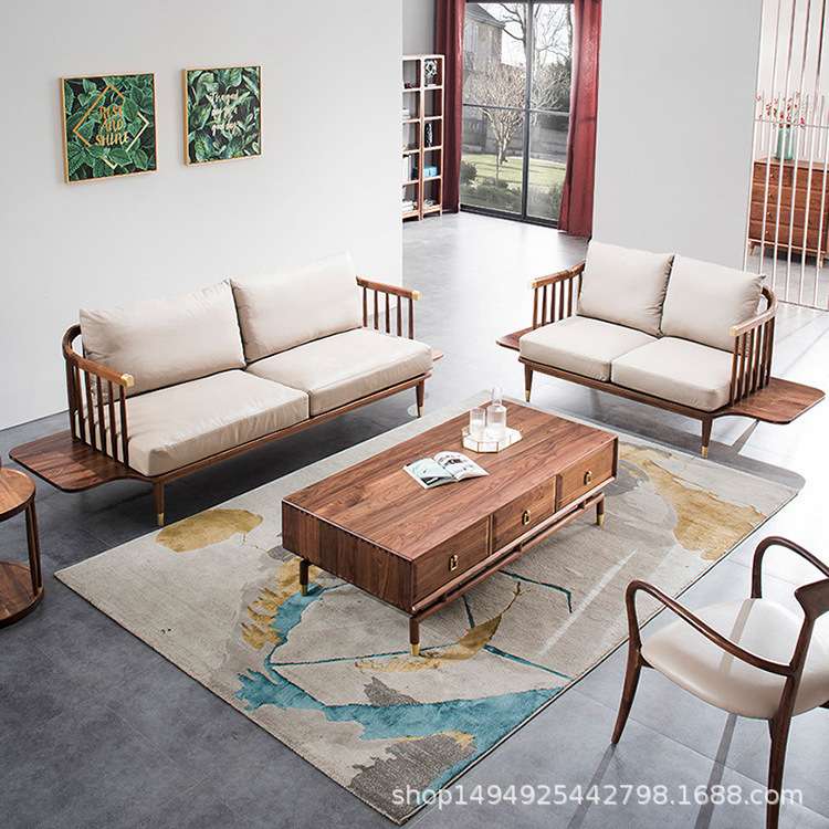 实木书椅餐椅沙发组合北区西餐厅家具简约现代沙发椅自由组合套装