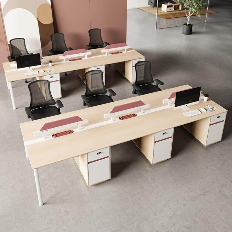 职员办公桌椅组合简约现代员工位两四4人位卡座办公室创意电脑桌