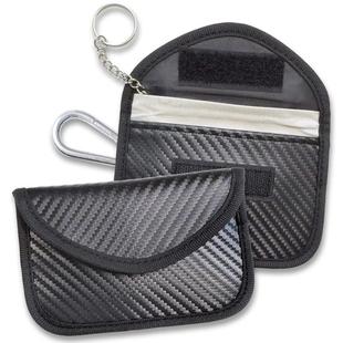 2包碳纤维车钥匙法拉第袋无钥匙启动器屏蔽射频识别信号隐私保护