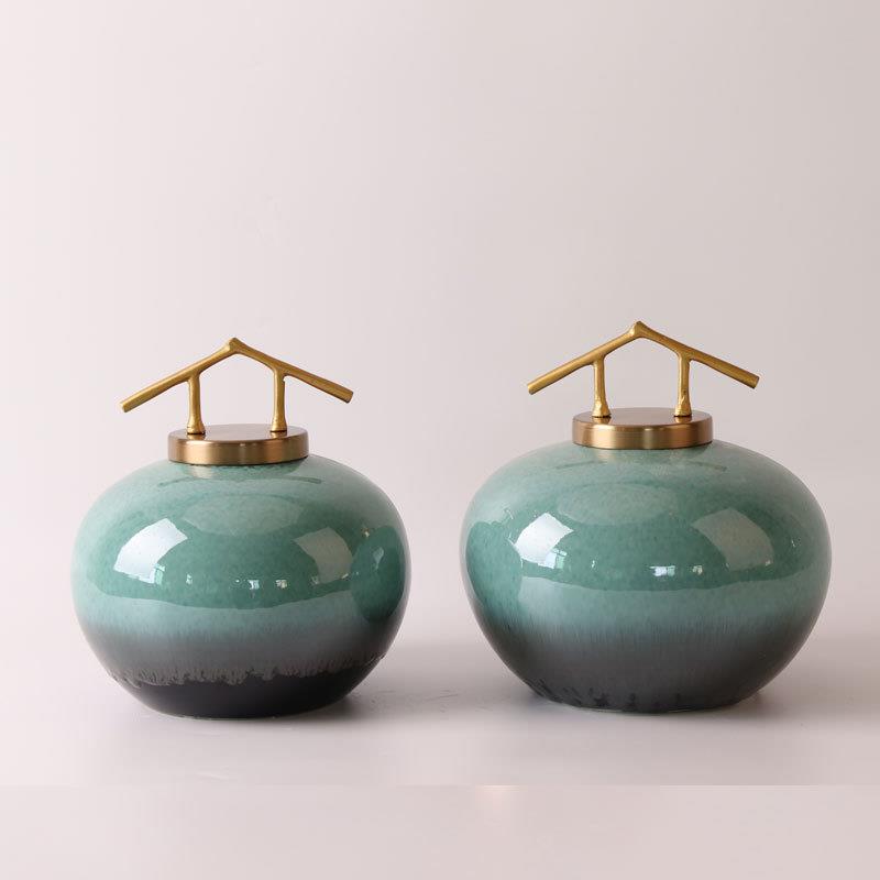 新中式陶瓷艺术品摆件创意家装书架茶柜软装饰品中式风格家具摆设
