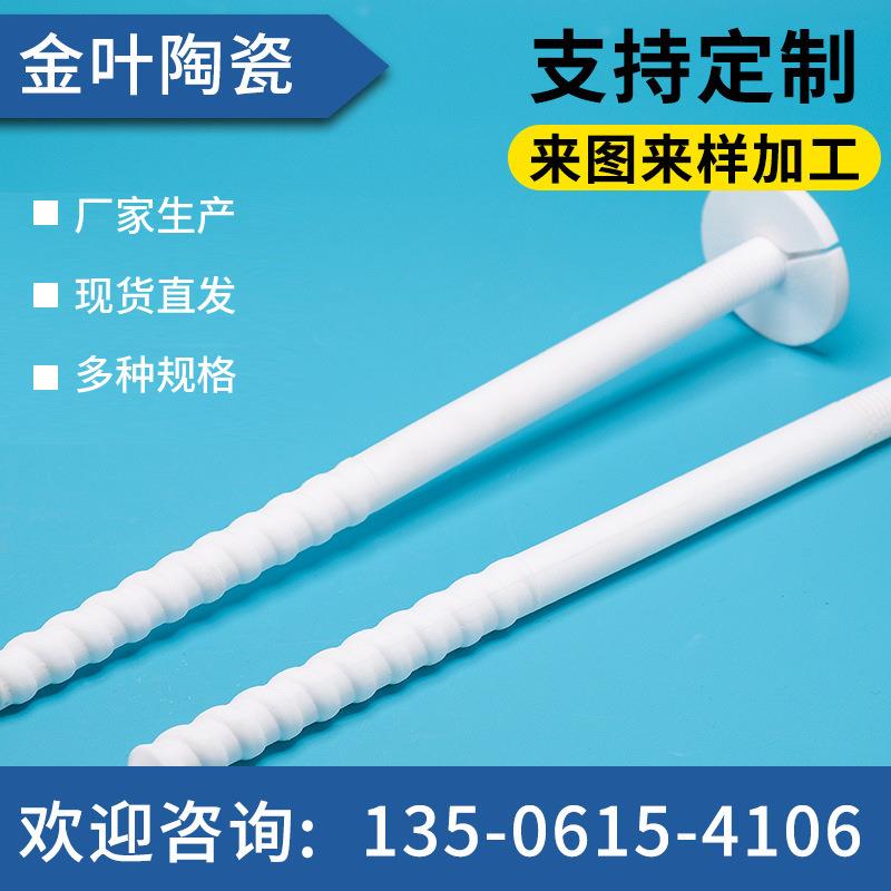 氧化铝陶瓷头陶瓷螺钉螺杆加热器支架陶瓷喷枪头精密绝缘瓷件