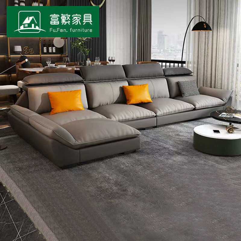 富繁三防免洗科技布沙发小户型客厅意式极简北欧脚踏布艺沙发3315