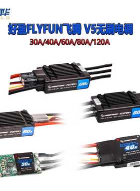 好盈FLYFUN飞腾 V5 30A 40A 60A 80A 120A无刷电调带反推涵道机