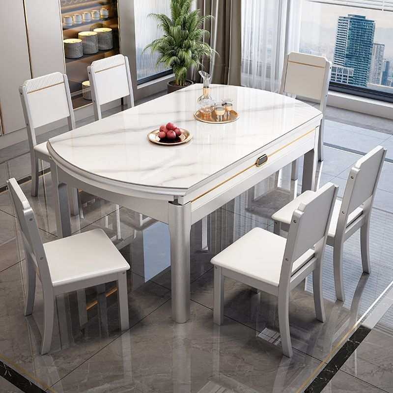 东来 岩板 餐桌椅组合简约现代家用小户型橡胶木伸缩圆桌实木饭桌,模玩/动漫/周边/娃圈三坑/桌游,模型制作工具/辅料耗材,淘宝优惠券,粉丝福利购,淘宝优惠卷