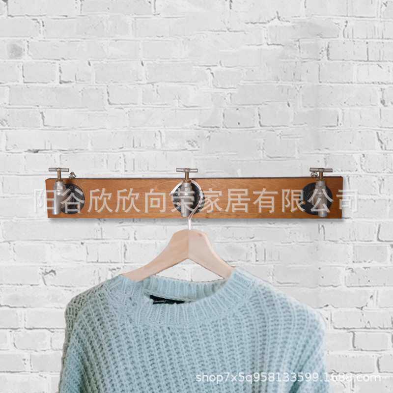 复古工业风墙上壁挂门后挂衣钩美式乡村创意进门玄关衣帽挂架
