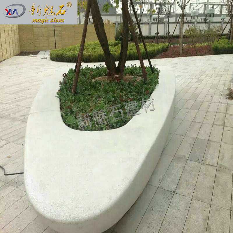 预制混凝土成品树池定制景观工程水磨石坐凳 GRC创意花树围种植池