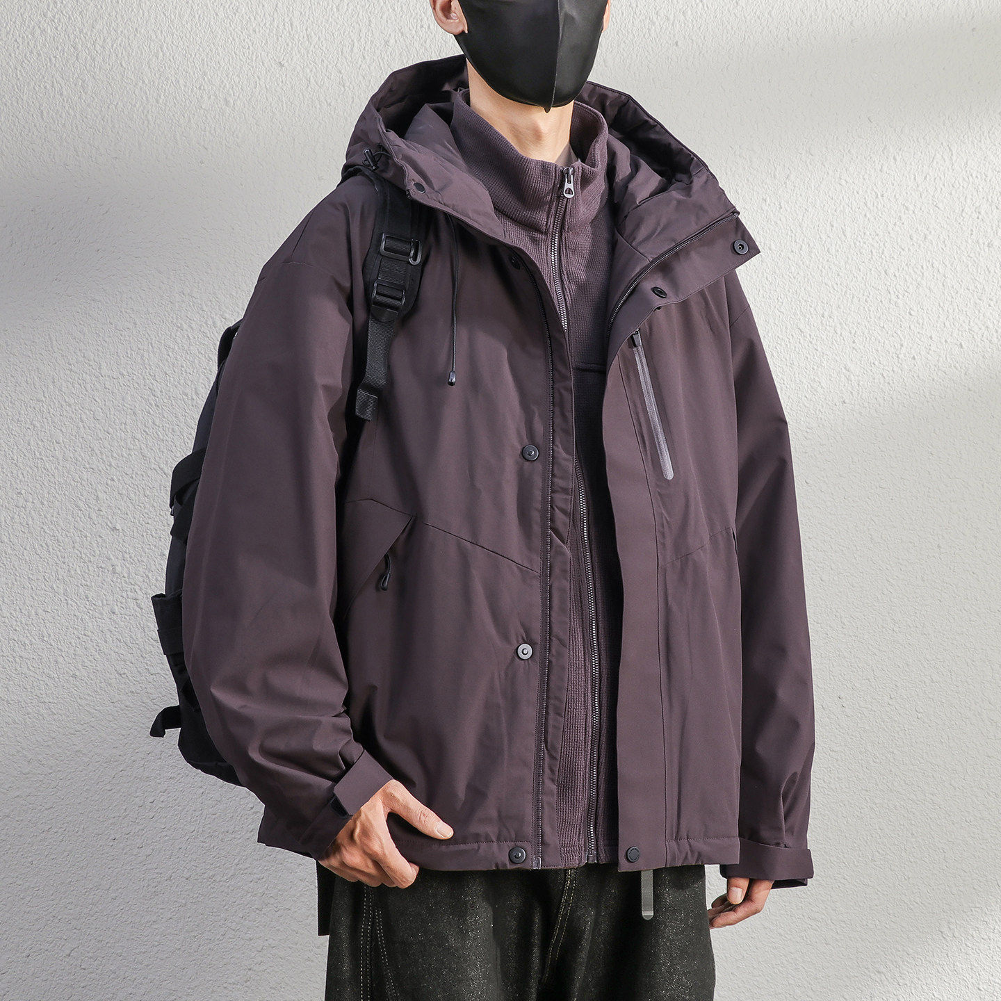 三合一可脱卸90白鹅绒三防紫色羽绒服男士冲锋衣冬季保暖工装外套,男装,羽绒服,淘宝优惠券,粉丝福利购,淘宝优惠卷