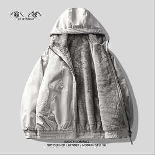 Origine系列高端重磅仿貂绒加厚双面穿棉服男派克服冬季保暖外套