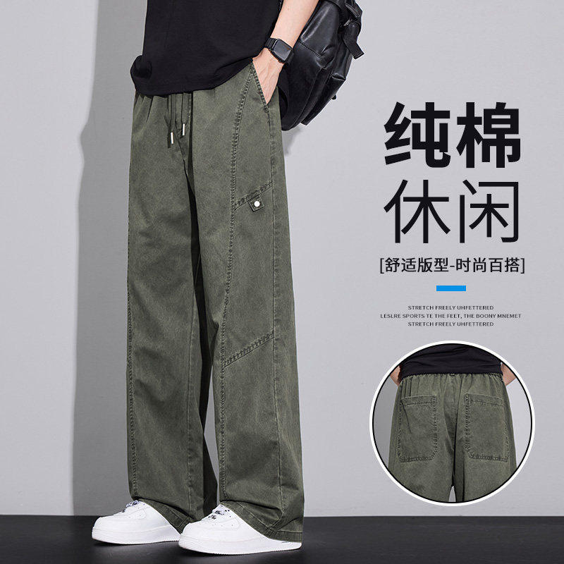 奥派鲨夏季美式重磅新品工装裤男款2026简约百搭直筒运动休闲裤子
