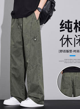奥派鲨夏季美式重磅新品工装裤男款2026简约百搭直筒运动休闲裤子