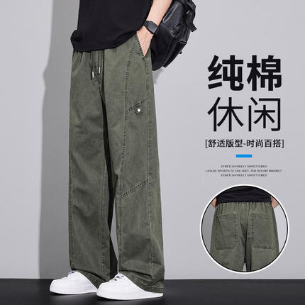 奥派鲨夏季美式重磅新品工装裤男款2026简约百搭直筒运动休闲裤子