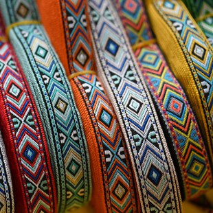 广西壮族特色DIY儿童民族背包带腰带配饰 壮锦花纹背带铺料布料