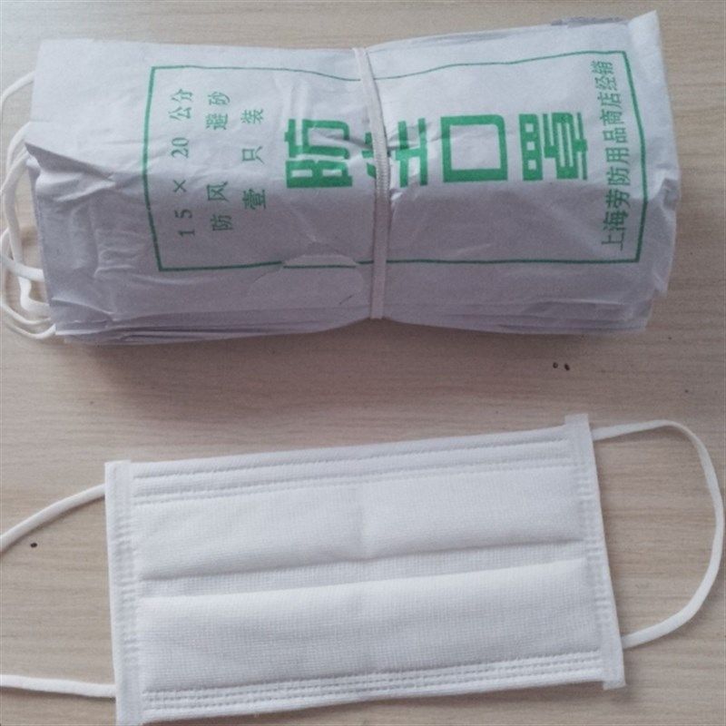 带鼻夹机制纱布口罩工业防粉尘灰纯棉纱布口罩劳保口罩耳挂独立装