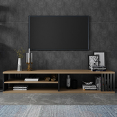 电视柜现代简约背景墙装 饰柜轻奢家具电视柜茶几组合卧室电视柜