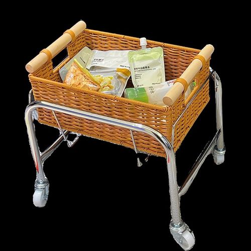 藤编零食玩具置物架家用客厅卧室收纳架子可移动小推车整理收纳篮
