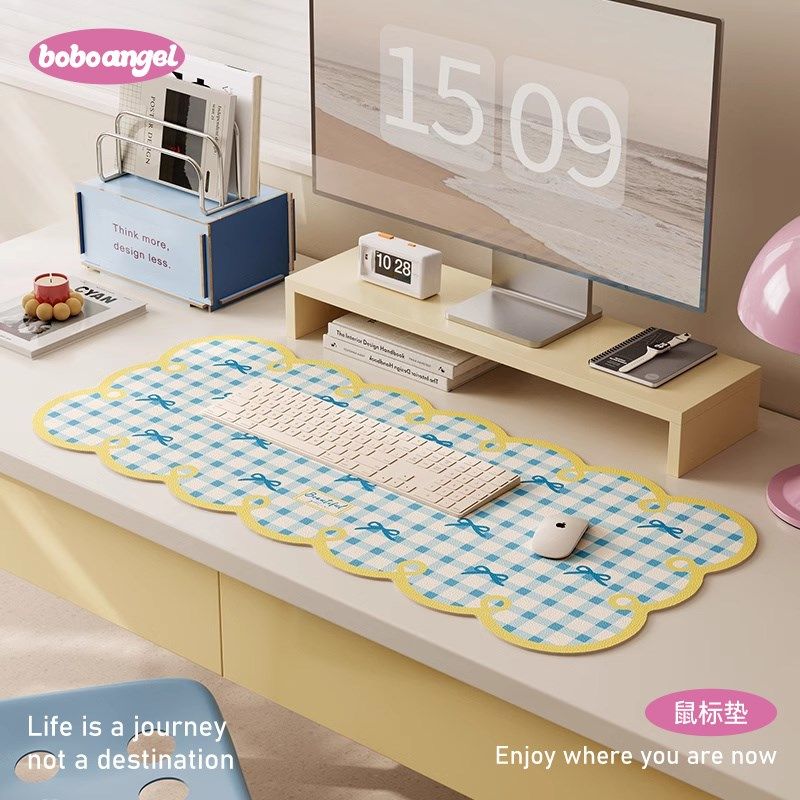 捕梦手记超大鼠标垫女生电脑桌垫游戏皮革办公室防水书桌垫键盘垫