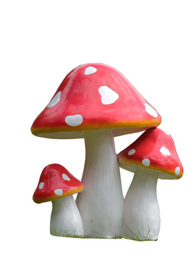 户外花园摆件卡通蘑菇玻璃钢雕塑园林景观幼儿园庭院小区公园装饰