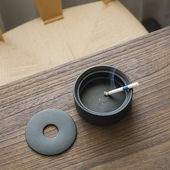 礼品 烟灰缸送父亲男士 清一 禅风黑陶瓷烟灰缸办公室家用小号日式