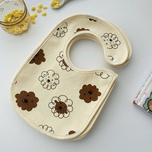 婴儿U型防水围嘴a类纯棉宝宝口水巾纱布0 3岁新生儿辅食围兜围脖