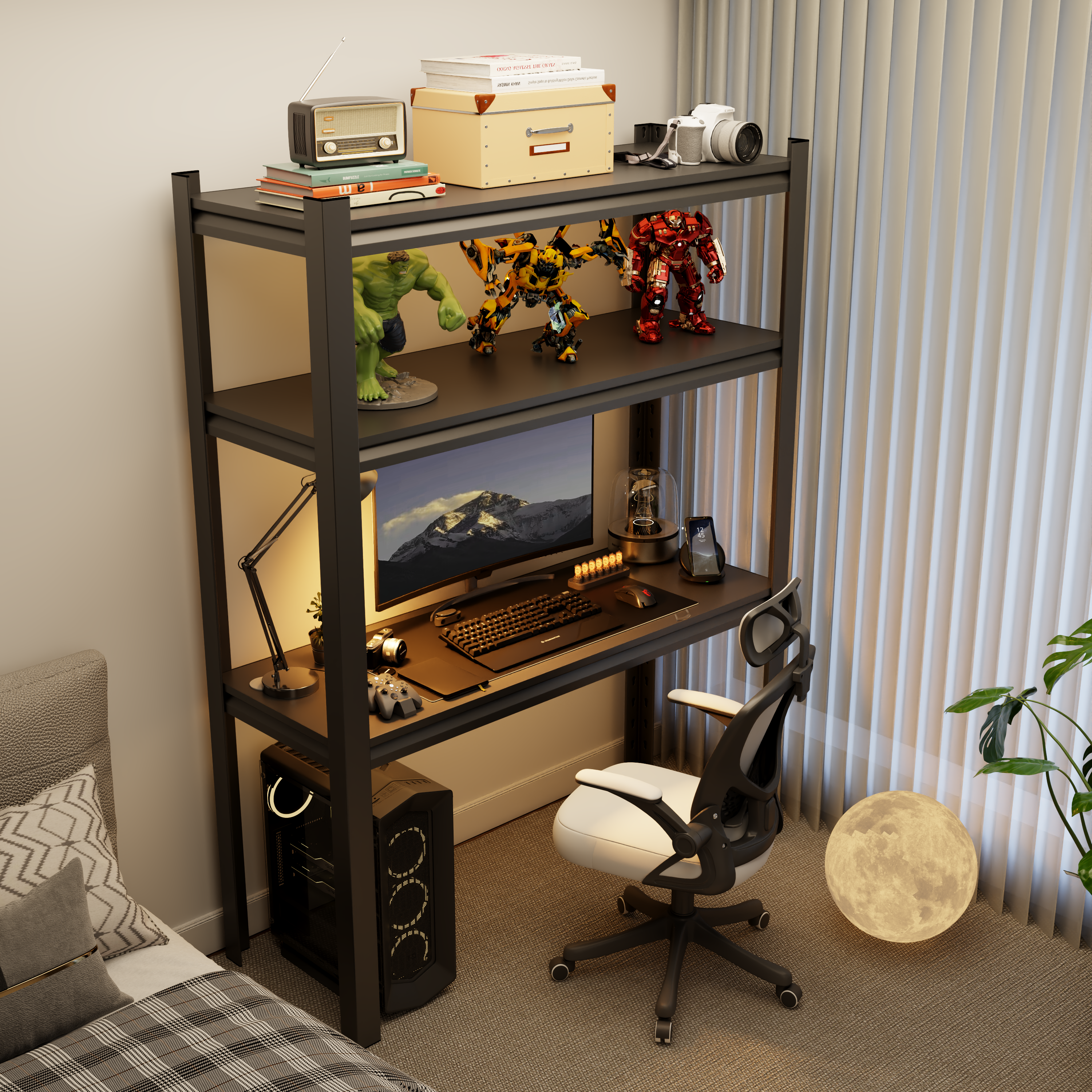 家用钢制多层免打孔收纳置物架