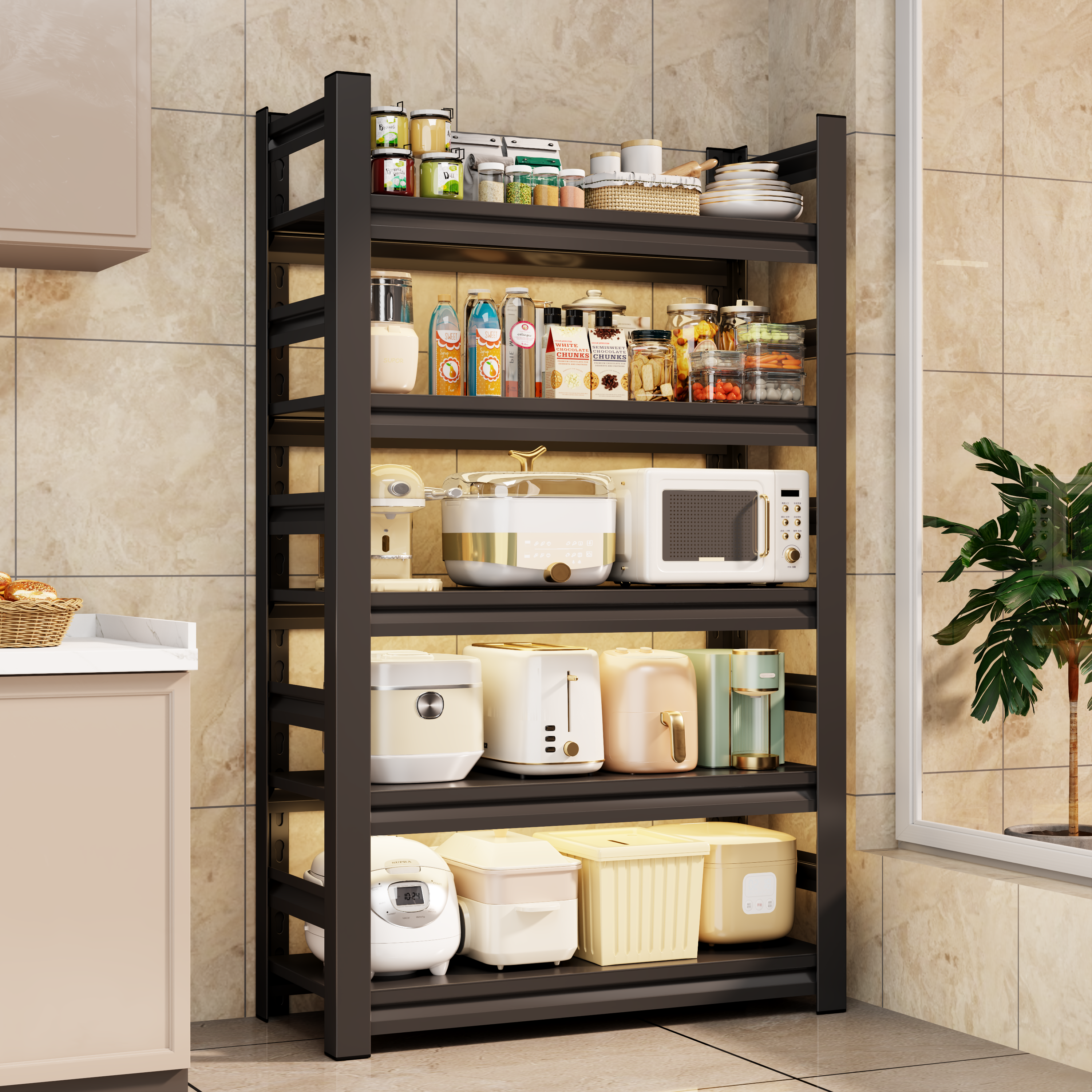 仓储货架置物架多层落地仓库阳台储物架杂物间地下室钢制收纳铁架