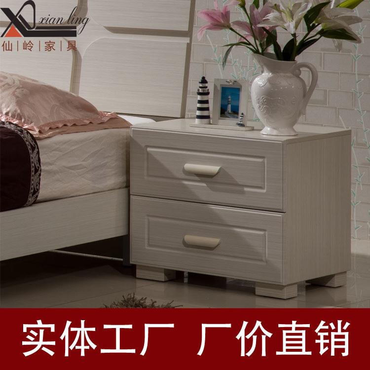 厂家直供 双抽屉板式床头柜 简约现代卧室储物柜床边柜简易床头柜