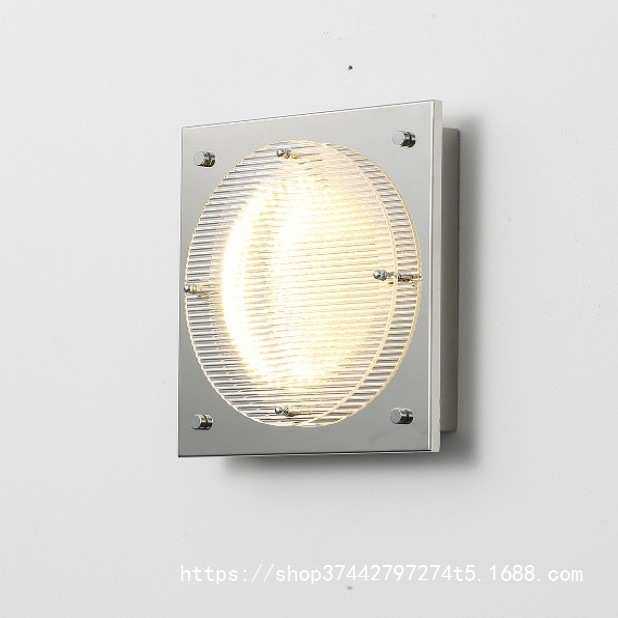 包豪斯壁灯卧室床头背景墙氛围装饰创意led玄关不锈钢方形壁灯
