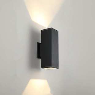 LED户外壁灯方形双头围墙灯门柱上下照壁灯北欧单头户外室外壁灯
